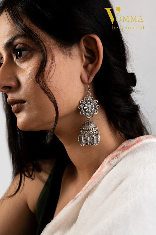 Vomma Floral Pattern Jhumki