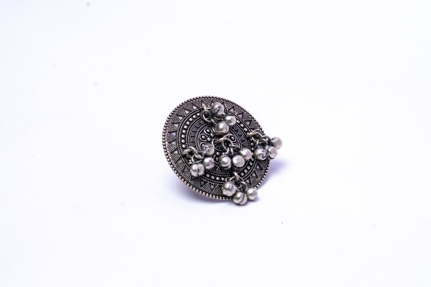 Oxidised circular Ring