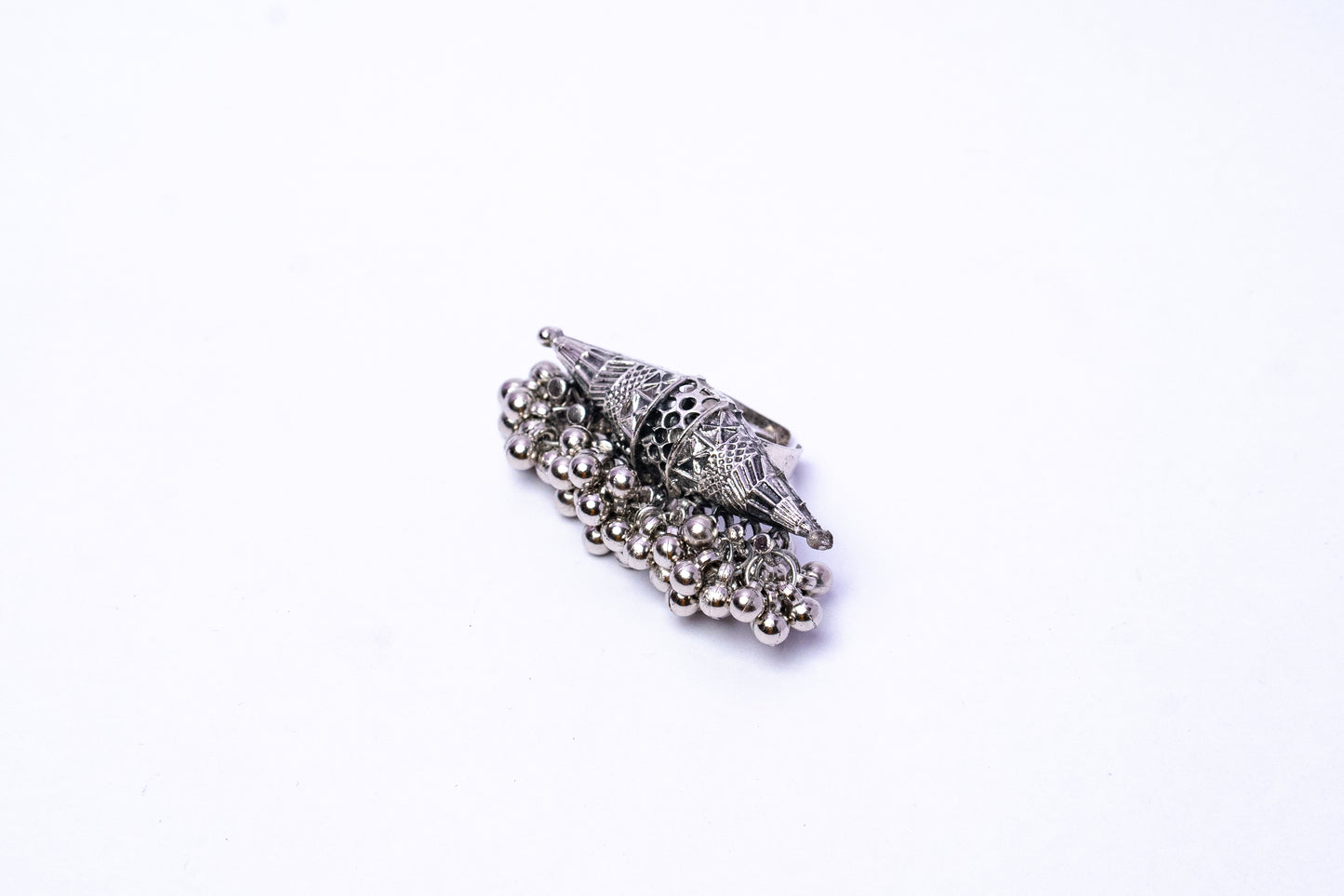Tribal Oxidised Ghungroo Ring