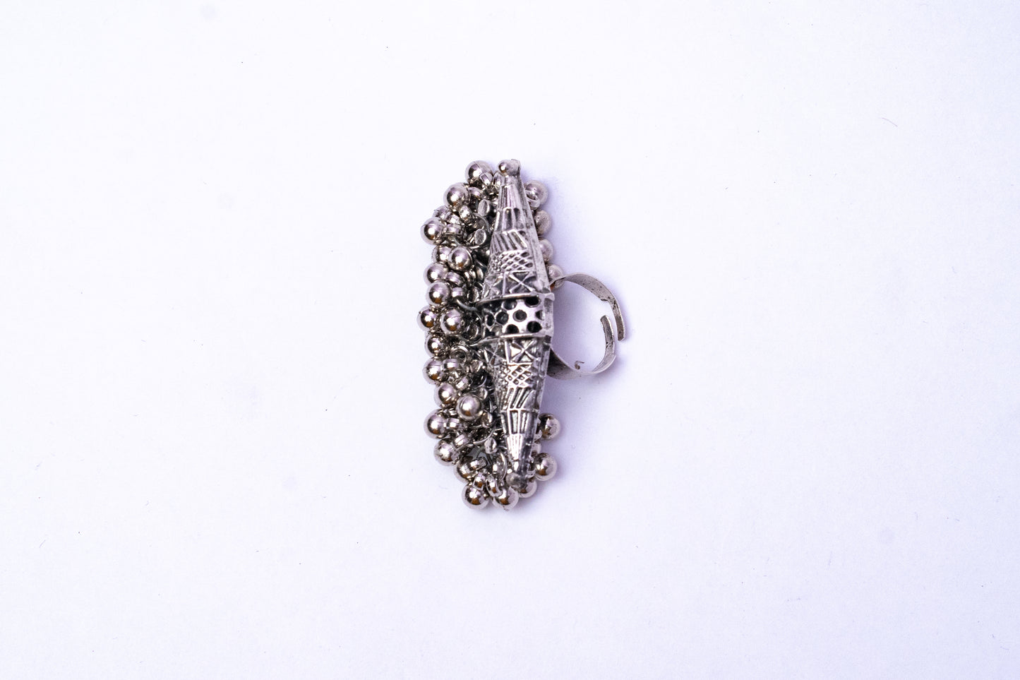 Tribal Oxidised Ghungroo Ring