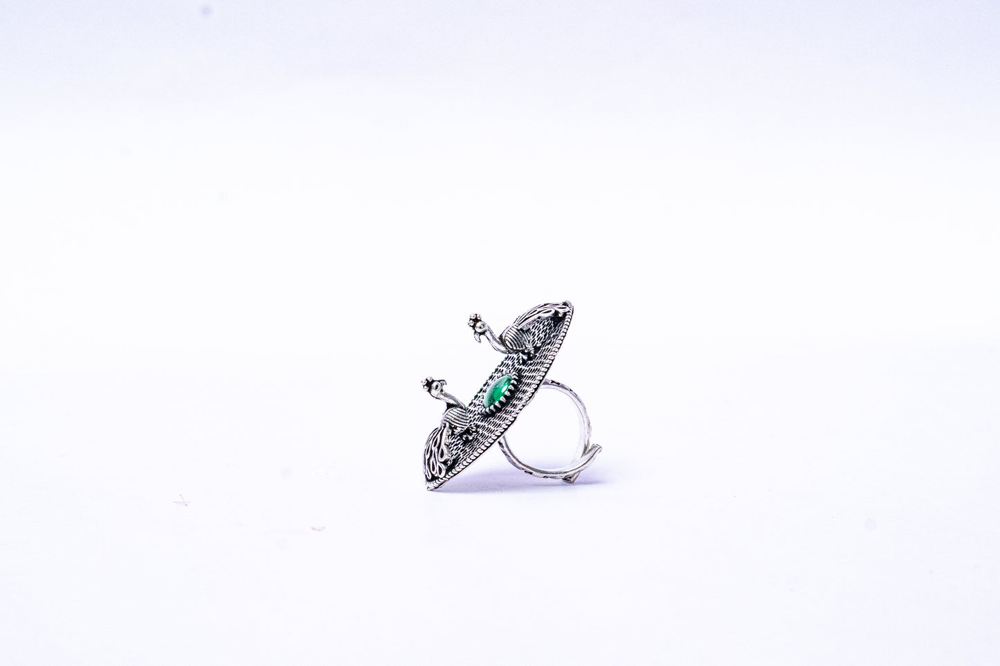 Peacock Oxidised Antique - adjustable Ring