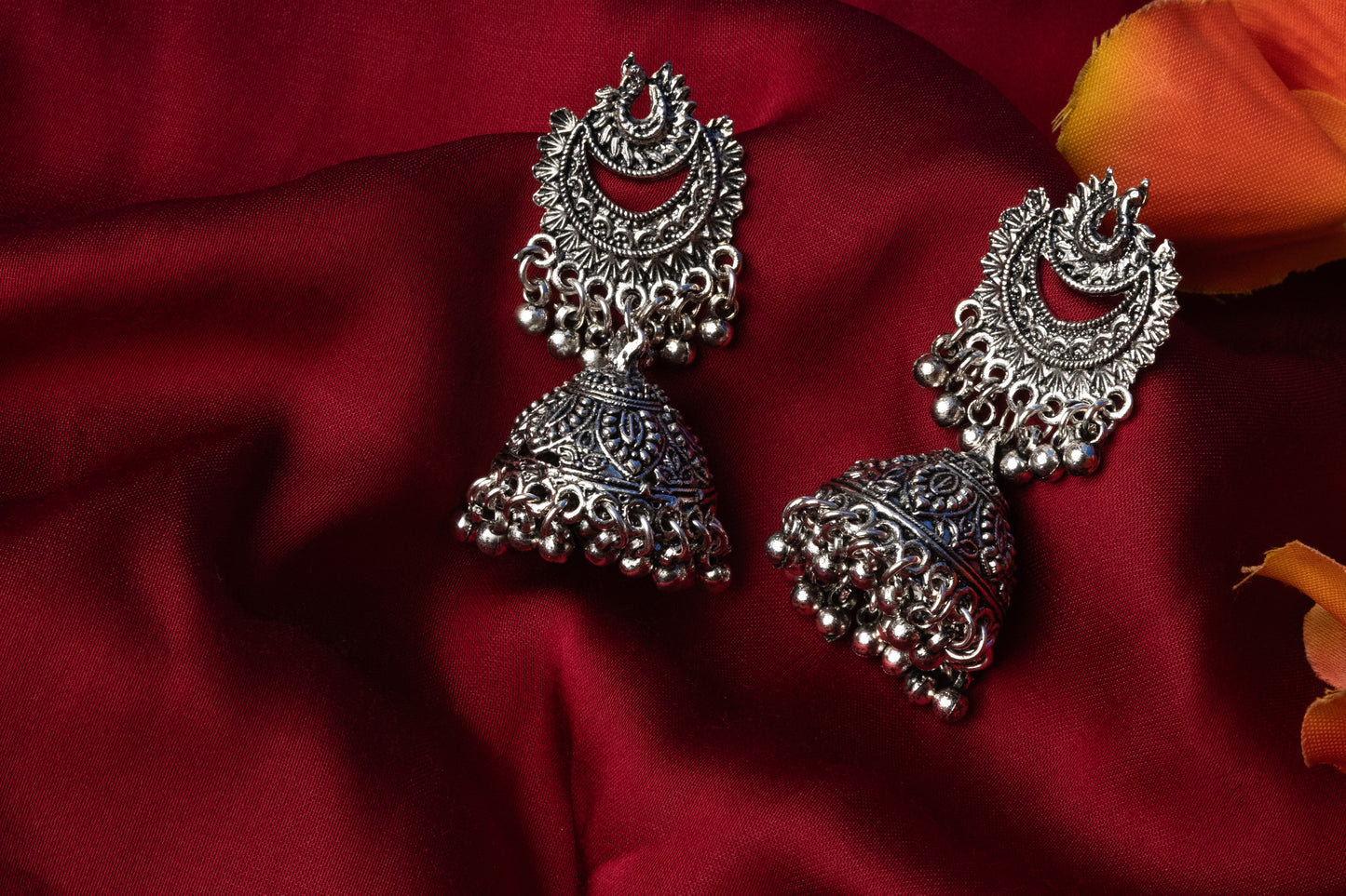 Vomma jhumkis with ghungroos