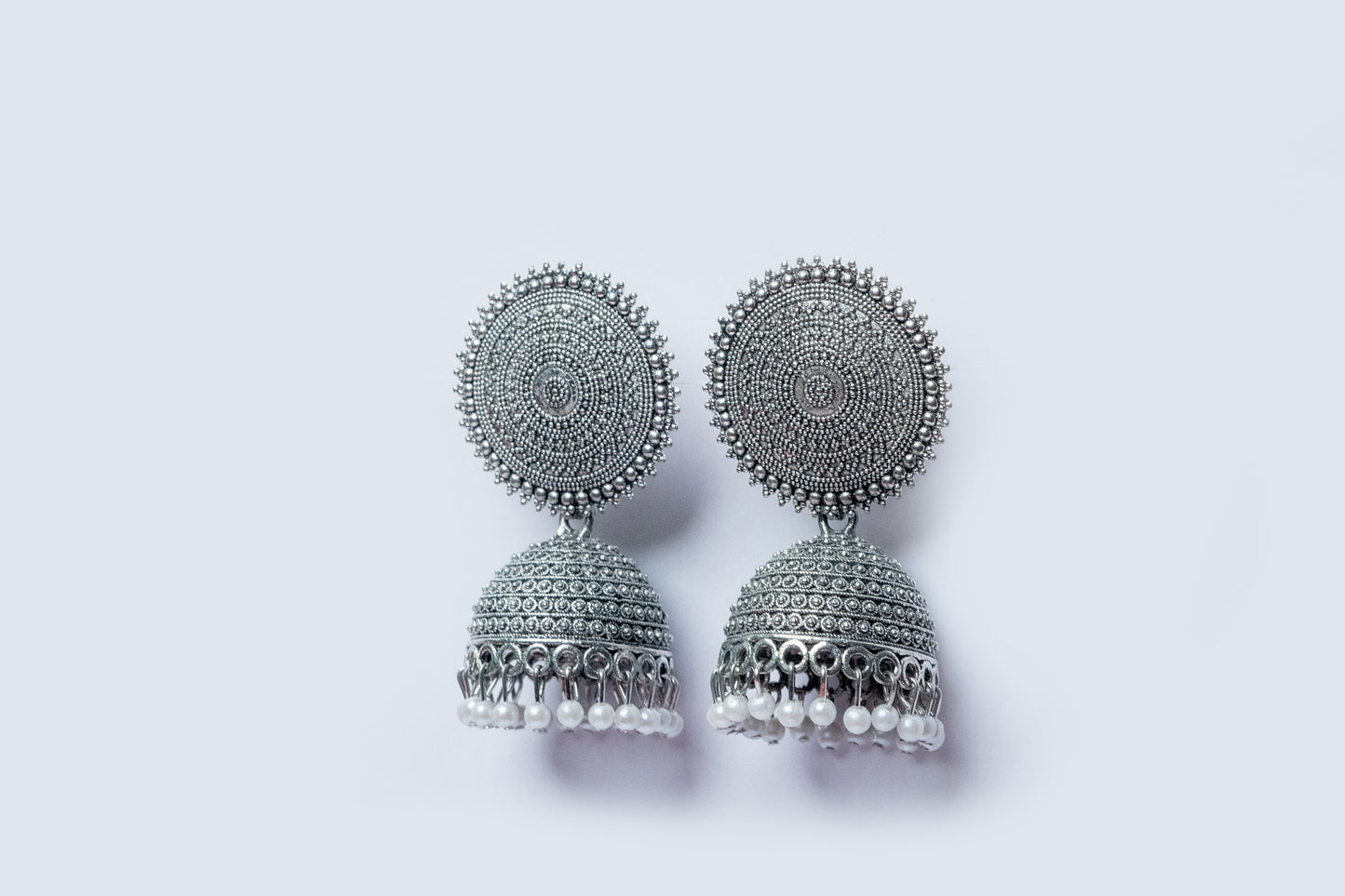 Vomma Jhumki earrings with white pearls