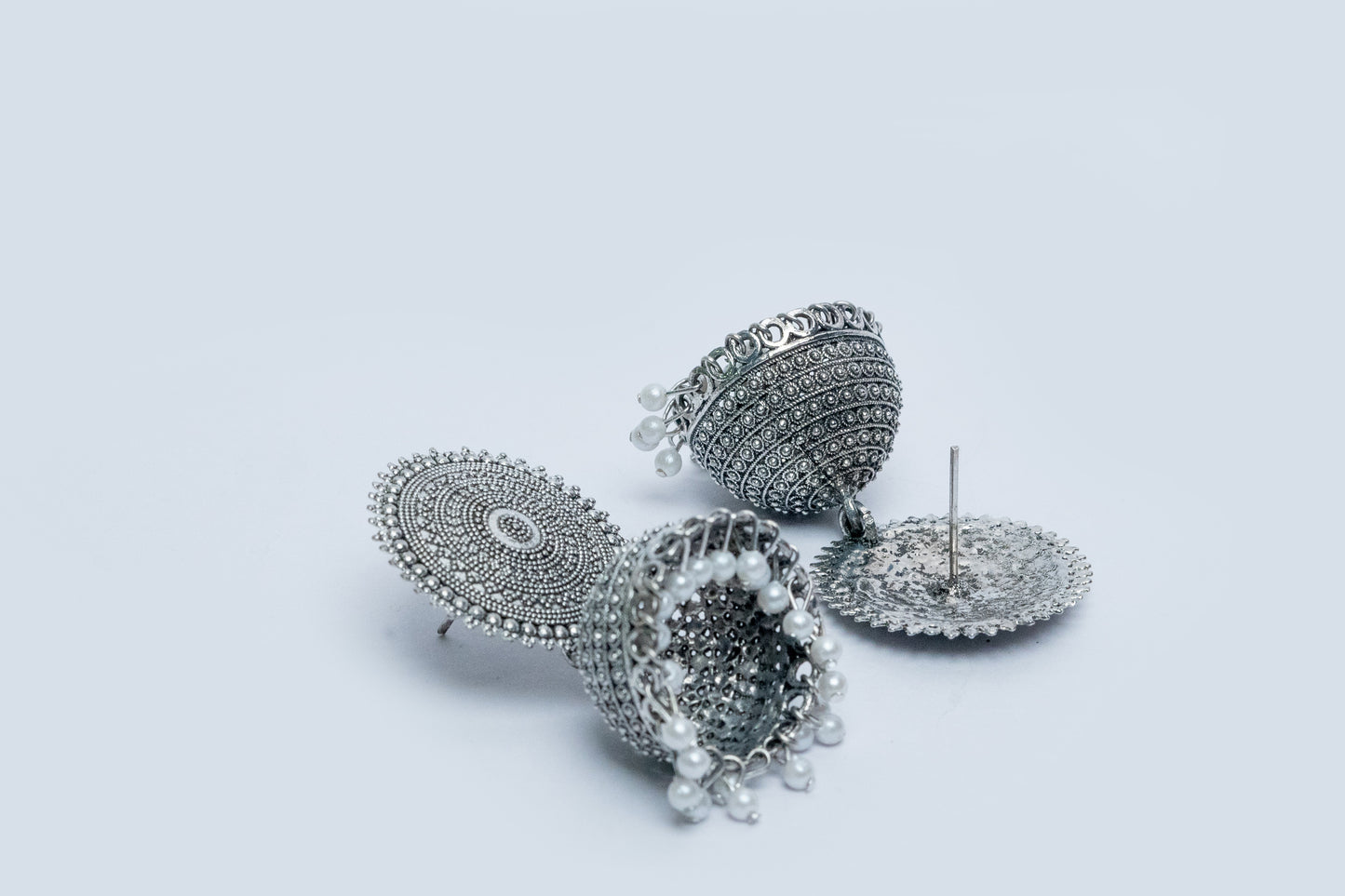 Vomma Jhumki earrings with white pearls