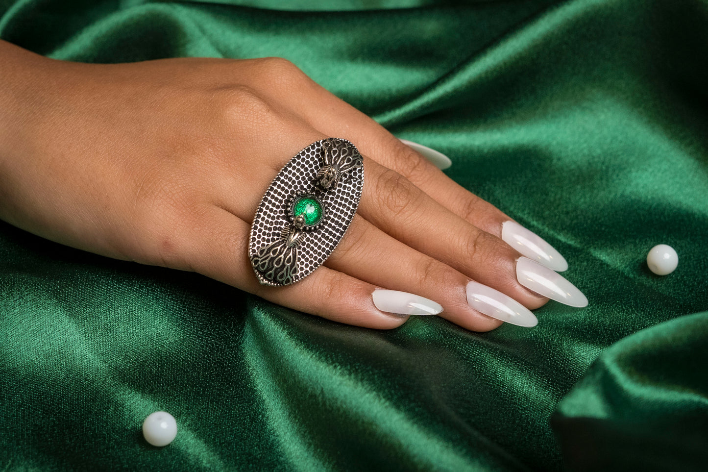 Peacock Oxidised Antique - adjustable Ring