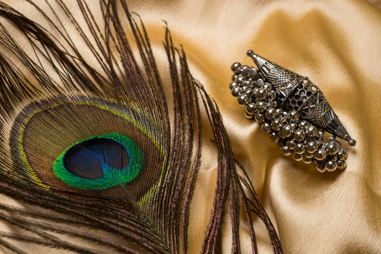 Tribal Oxidised Ghungroo Ring