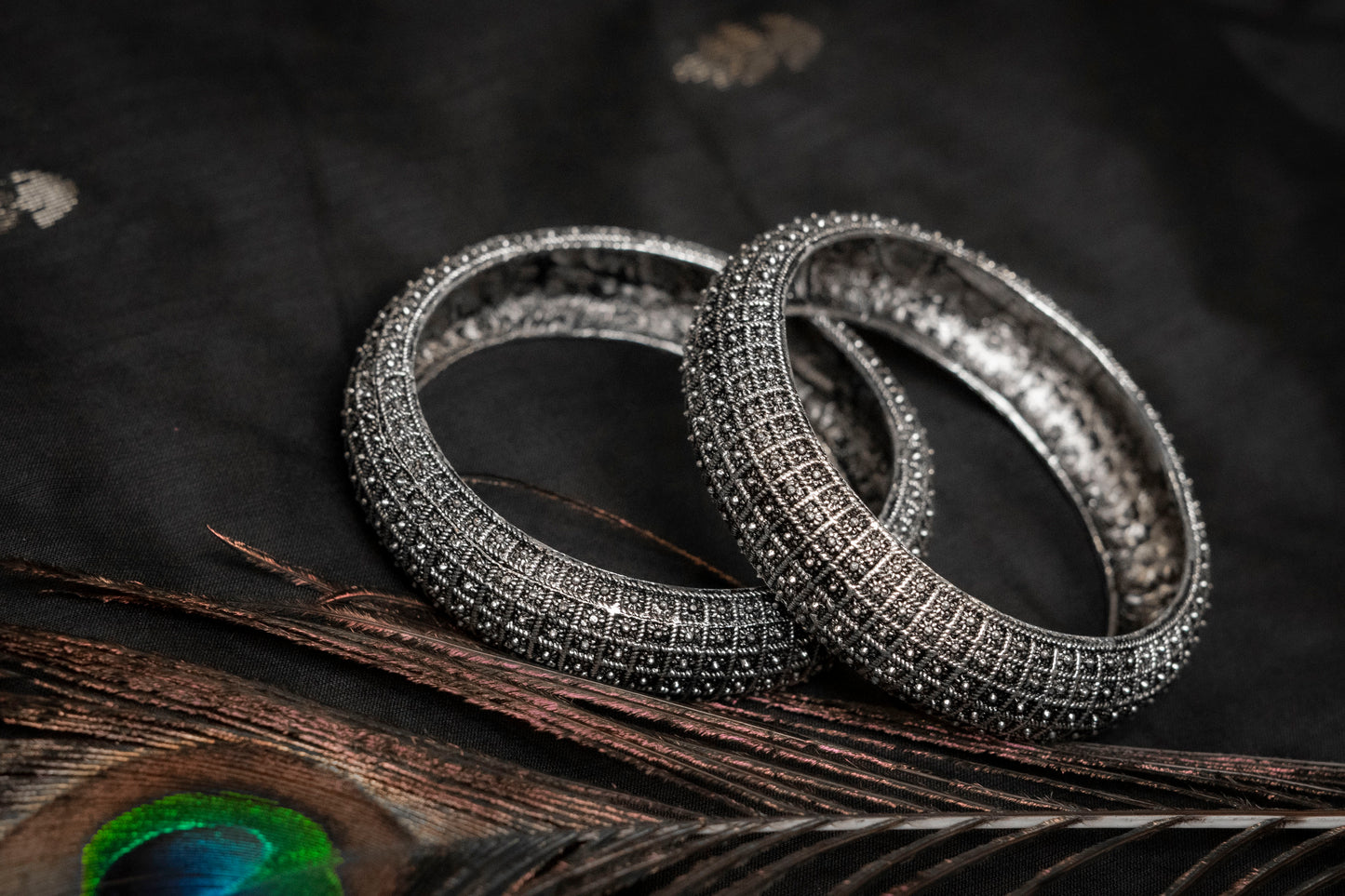 Ethnic Oxidised Bangles-Set of 2