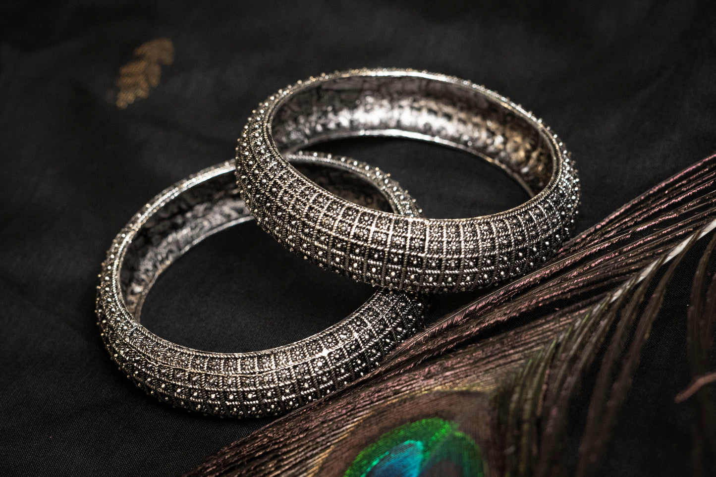 Ethnic Oxidised Bangles-Set of 2