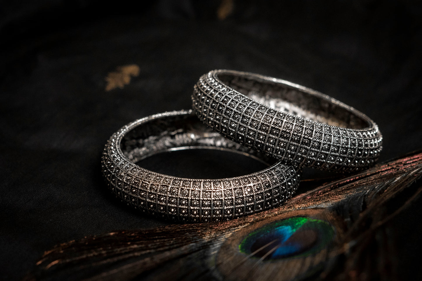 Ethnic Oxidised Bangles-Set of 2