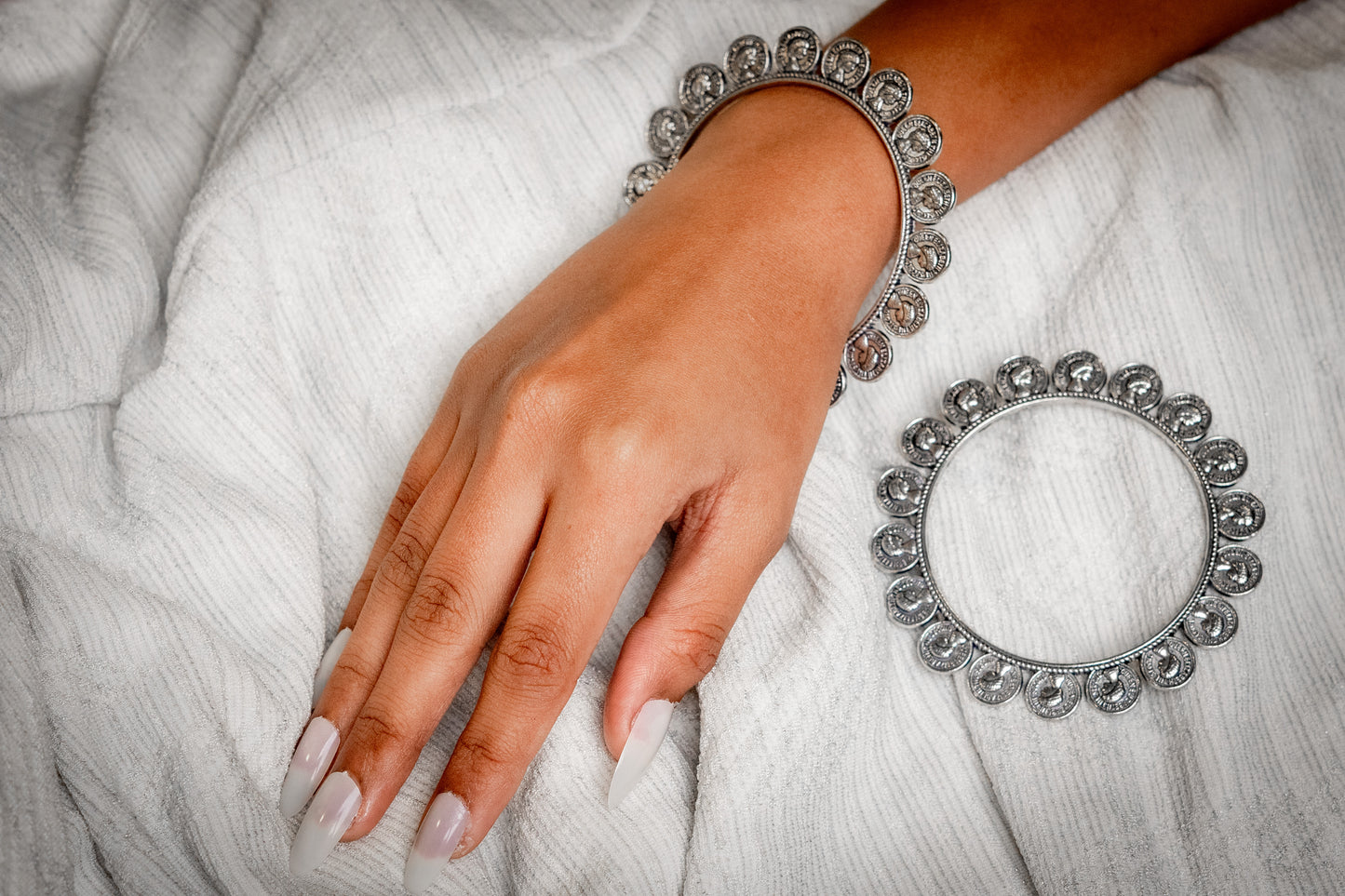 Oxidised Thin Bangles -set of 2