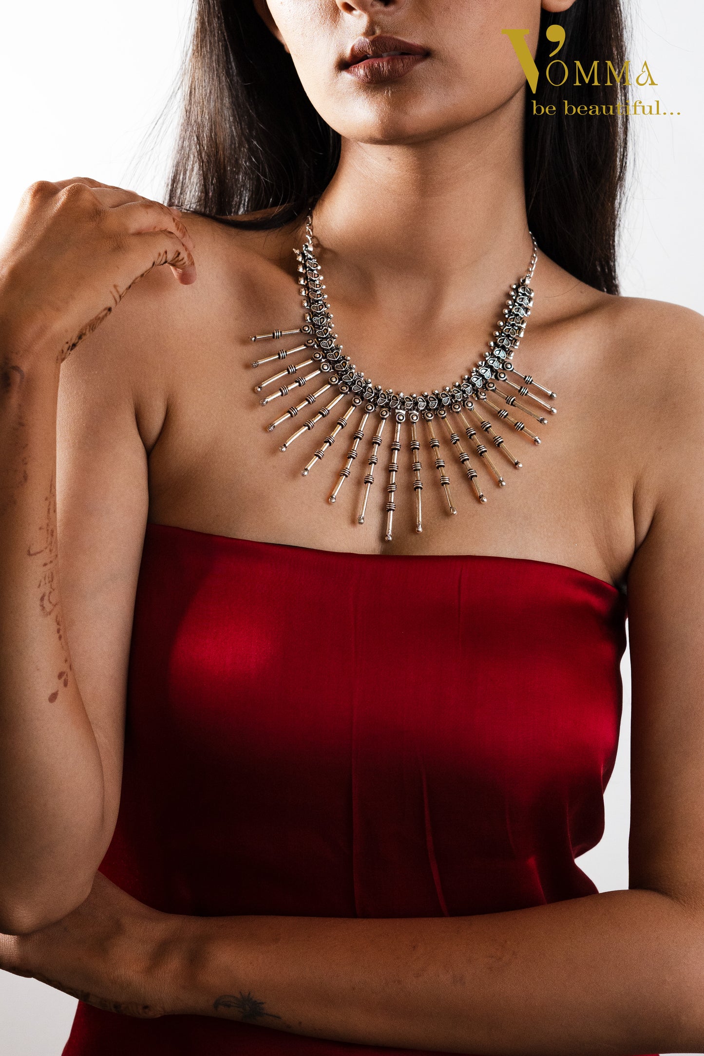 Oxidised Short Necklace