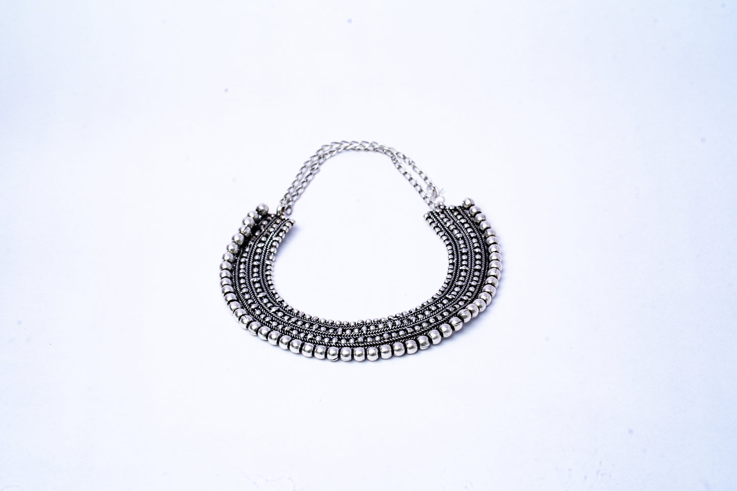 Steel beads short necklace